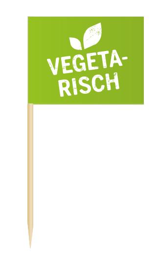 Minifaehnchen Vegetarisch, Minifahnen Vegetarisch, Flags Vegetarisch, Minifaehnchen Speisenkennzeichnung,