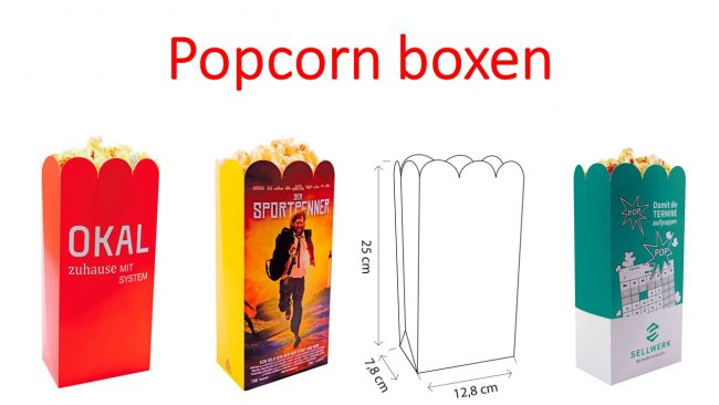 Popcorn boxen Partyartikel Events Bürobedarf, Partyzubehör, Schlüsselanhänger, Werbemittel,