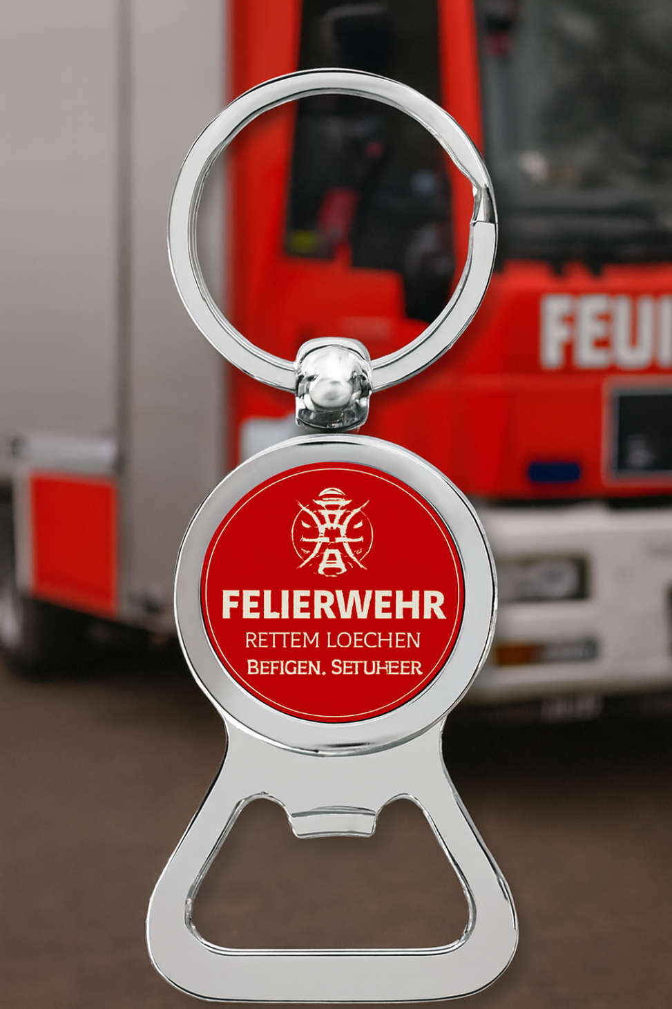 Feuerwehr Schlüsselanhänger und Flaschenöffner, Feuerwehr Schlüsselanhänger mit Flaschenöffner