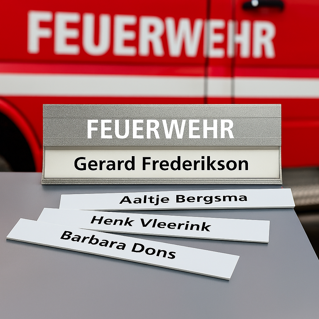 Namensschilder mit austauschbaren Namen