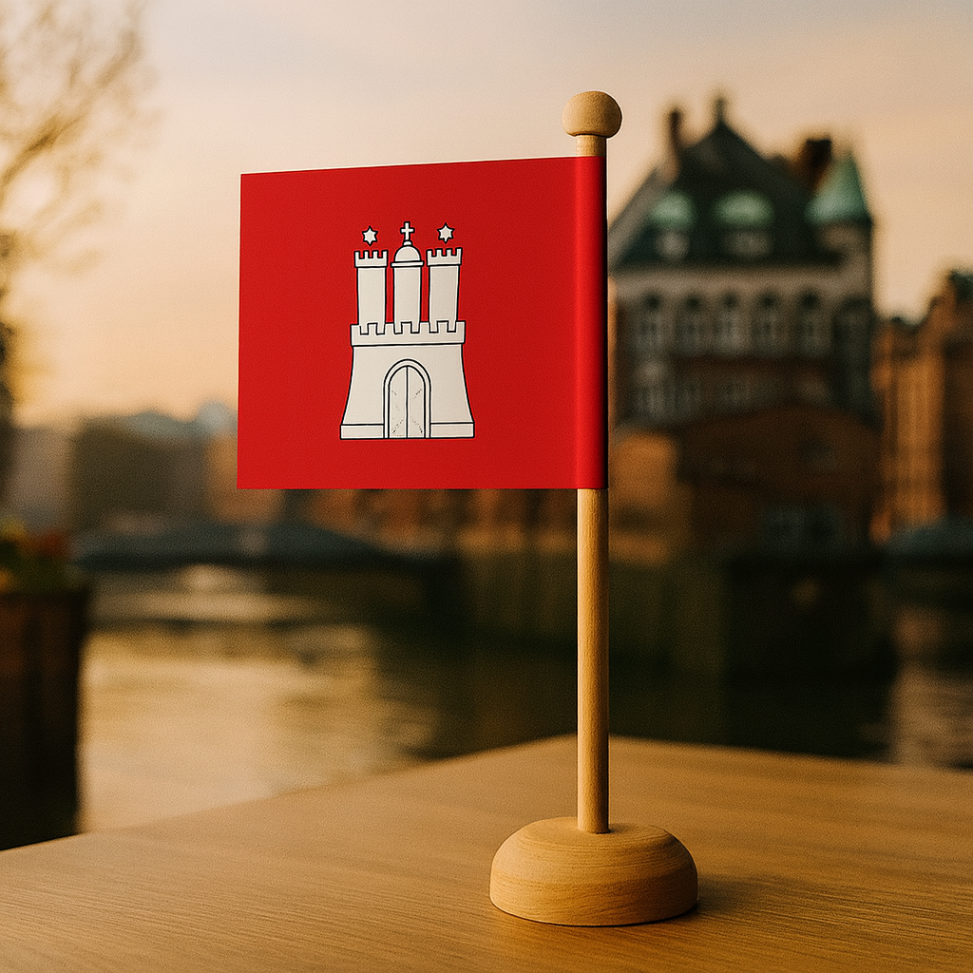 Tischfahnen Hamburg oder Tischflaggen Hamburg, Tischfahnen Hamburg, Tischflaggen Hamburg,