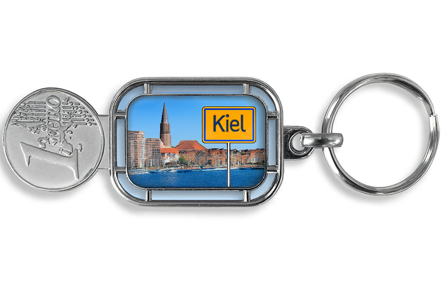 Kiel Schlüsselanhänger mit Einkaufswagen-Chip, Kiel Schlüsselanhänger, Schlüsselanhänger mit Einkaufswagen-Chip