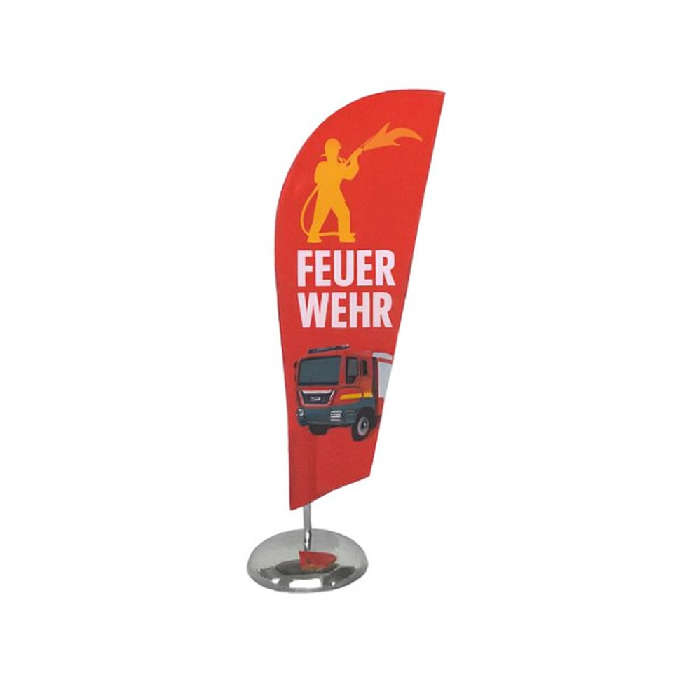 Mini-Beachflags mit Ibiza-Feuerwehr-Motiv, Mini-Beachflags mit Ibiza, Mini-Beachflags,