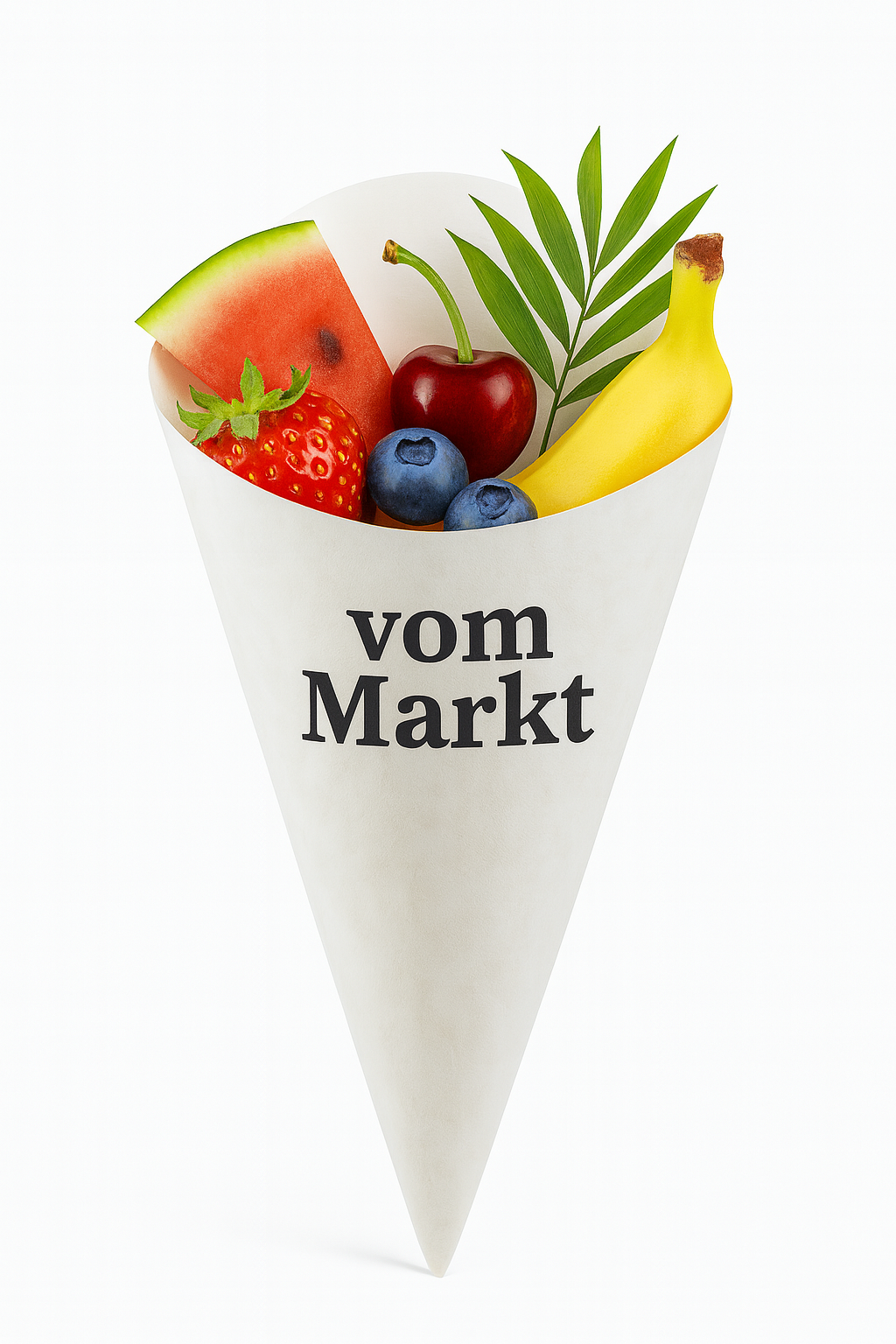 Spitztüten mit frischem Obst,