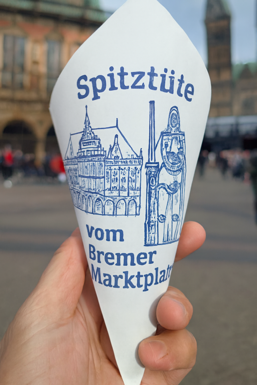 Spitztüte vom Bremer Marktplatz,