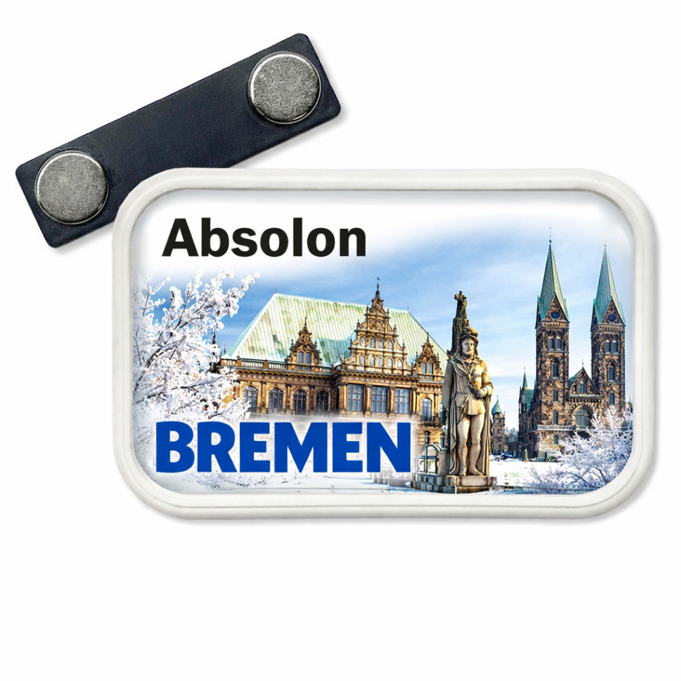 Namensschilder mit 1‑stufigem Dominglabel – Bremen – Absolon, Namensschilder mit 1‑stufigem Dominglabel,