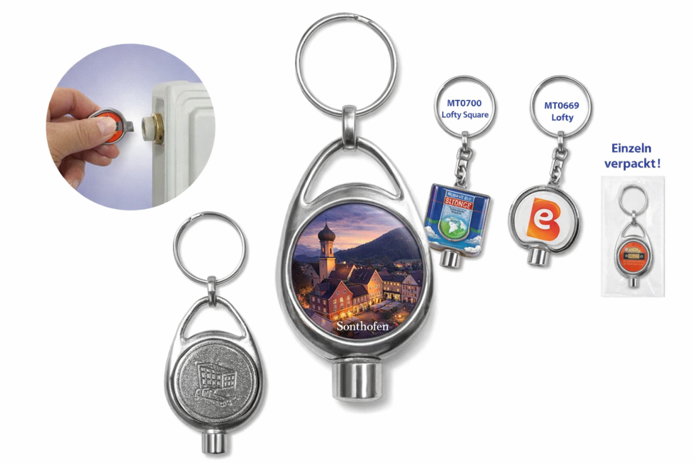 Schlüsselanhänger Sonthofen, Schlüsselanhänger Sonthofen mit Heizungsentlüfter & Coin,