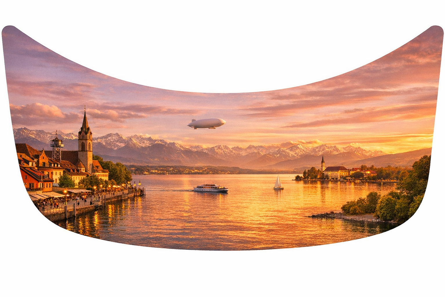 Sonnenblenden mit Bodensee‑Motiv