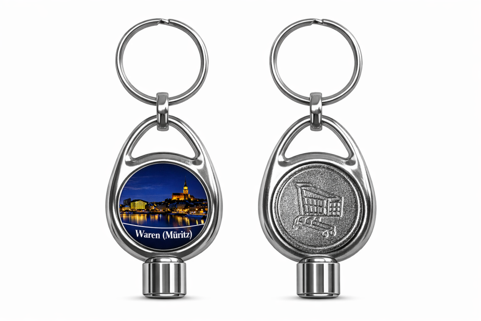 Schlüsselanhänger Waren‑(Müritz) mit Heizungsentlüfter & Coin