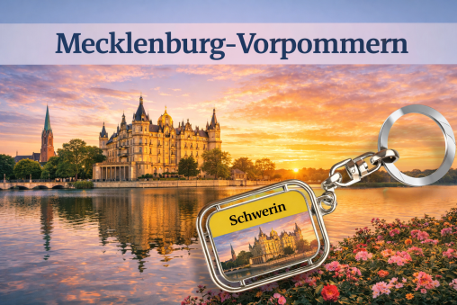 Schlüsselanhänger Schwerin mit Schloss Motiv