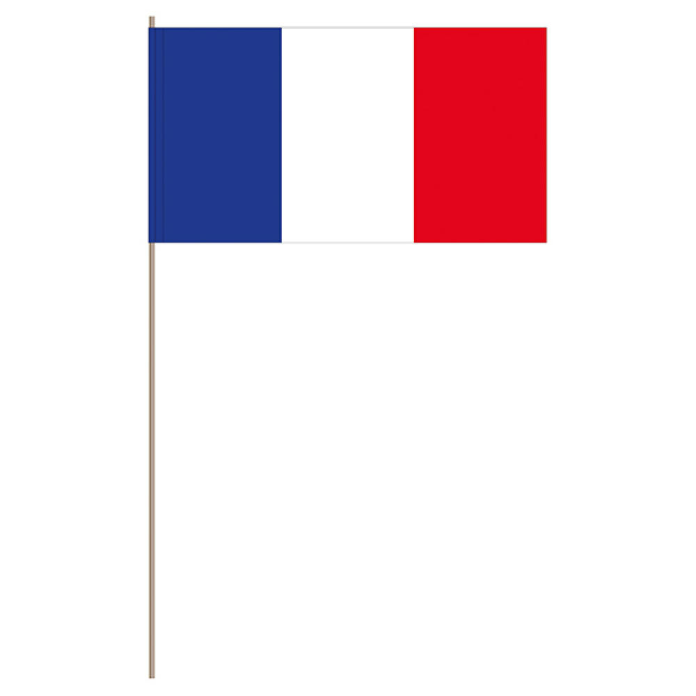 Papierfahnen Frankreich mit Holzstab, Papierfahnen Frankreich, 