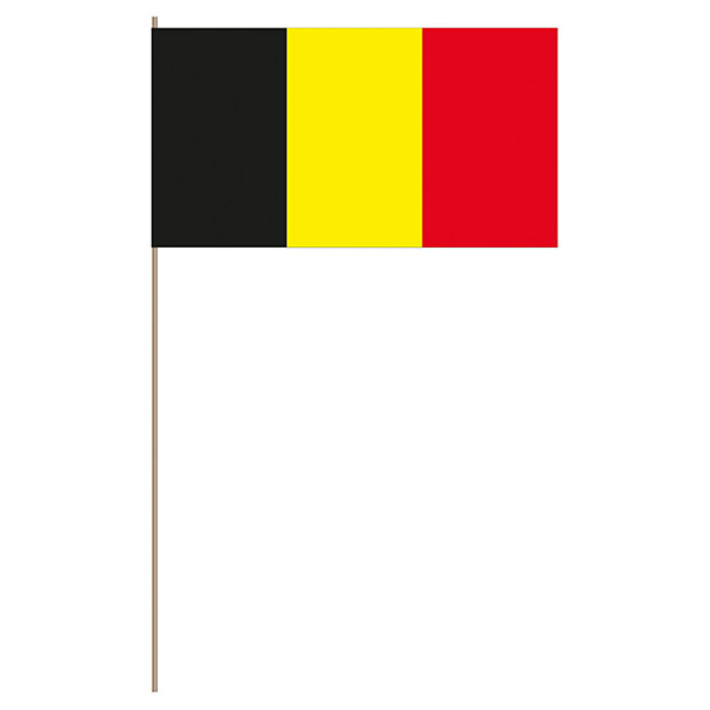 Papierfahnen Belgien mit Holzstab, Papierfahnen Belgien,