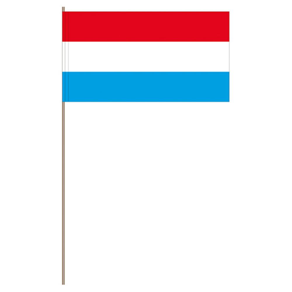 🇱🇺 Papierfahnen Luxemburg mit Holzstab, Papierfahnen Luxemburg,