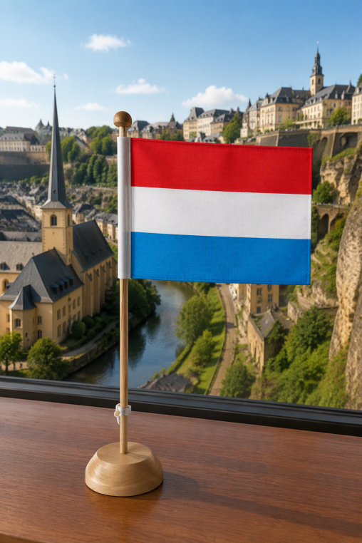 Tischfahnen Luxemburg, Tischflaggen Luxemburg, Tischfähnchen Luxemburg,