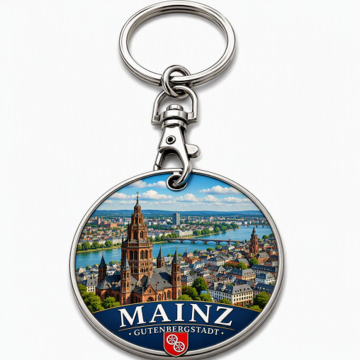 Schlüsselanhänger Einkaufschip mit Mainz, Schlüsselanhänger Chip mit Mainz,