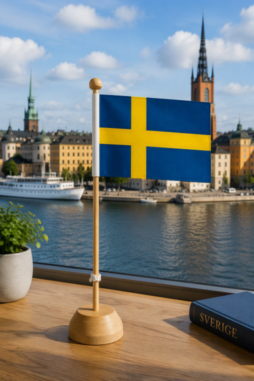 Tischfahnen Schweden, Tischfähnchen Schweden, Tischflaggen Schweden,