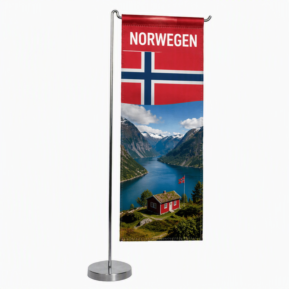 Tischbanner Norwegen, Werbe Tischbanner,
