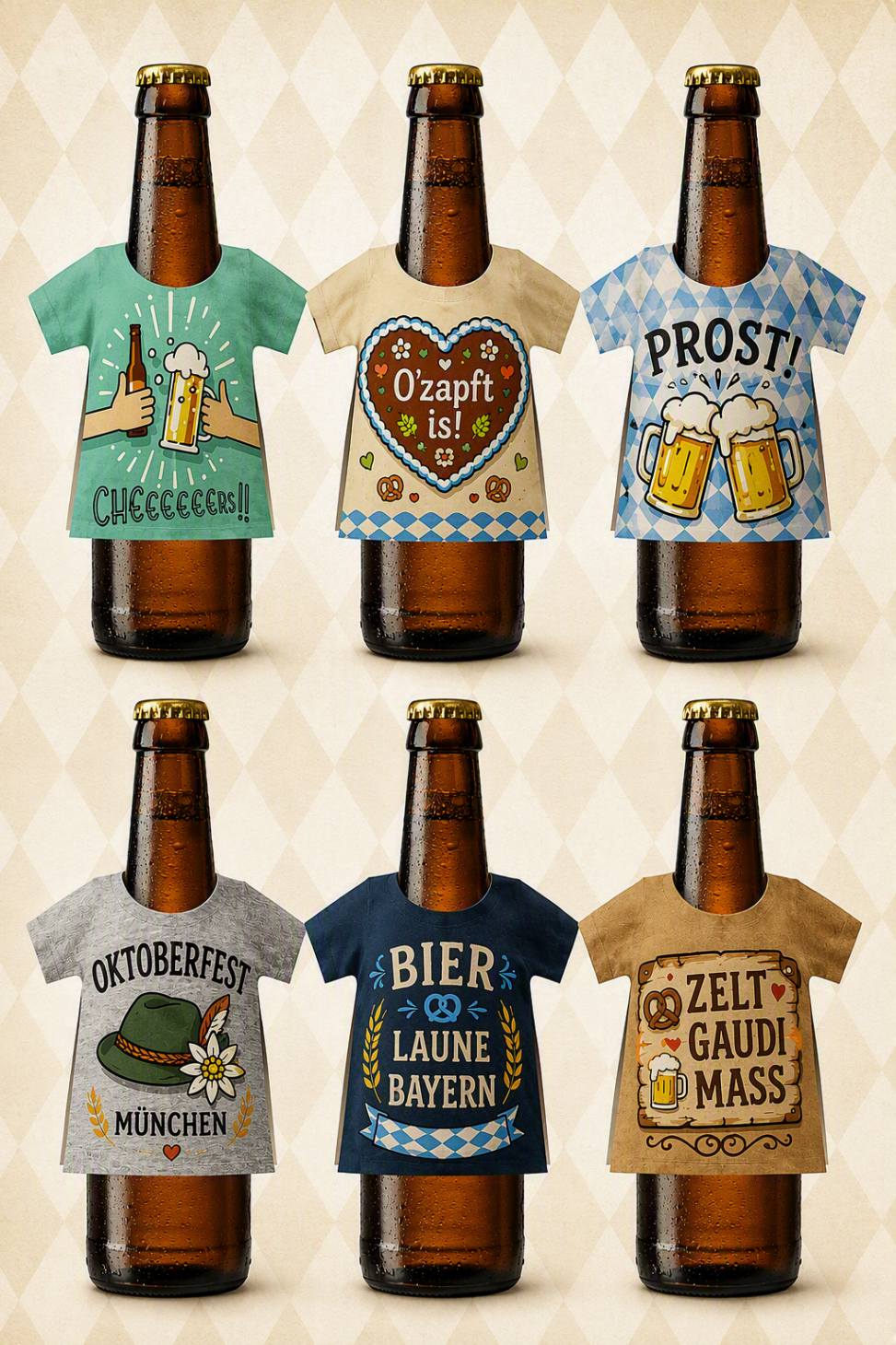 Oktoberfest-Flaschen-T-Shirt-Varianten, Oktoberfest-Flaschen-T-Shirt,