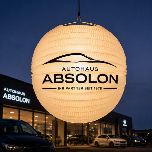 Ballonlaternen Autohaus Absolon, Werbe Ballonlaternen, Werbe Laternen,