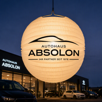 Ballonlaternen Autohaus Absolon, Werbe Ballonlaternen, Werbe Laternen,