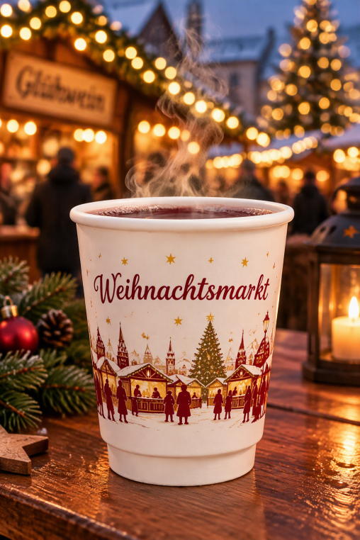 Weihnachtlicher Doppelwand-Pappbecher, Weihnachtlicher, Doppelwand-Pappbecher, Weihnachtmarkt Doppelwand-Pappbecher, Weihnachtlicher, Doppelwand-Pappbecher