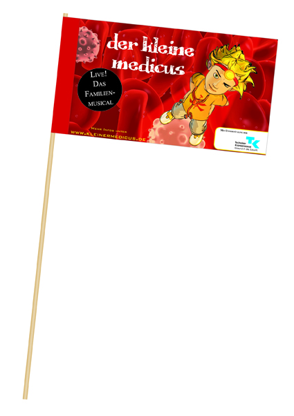 Papierfahnen mit Holzstab